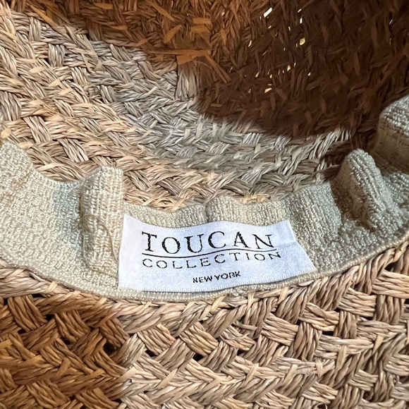 Toucan Collection Straw Hat with Flowers & Raw Silk Ribbon